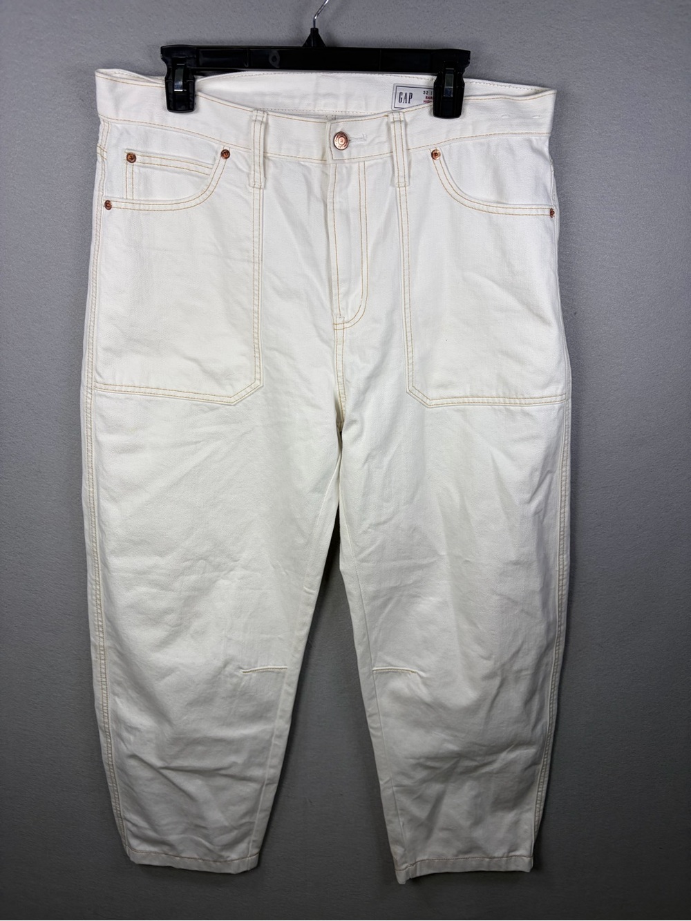 GAP Cream High-Rise  Barrel Wide Leg Jeans